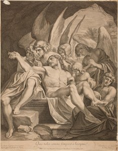 死んだキリストとの三位一体、1668 作： Lodovico Carracci